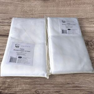 Maytex White Polyester Fabric Shower Curtain Liner